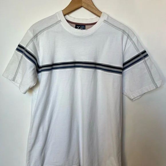 XG Extreme Quality White Stripe Tee Early 2000s Skate Surf Style Size M - Picture 14 of 14